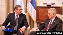 Aleksandar Vučić i Tomislav Nikolić na konsultacijama o vladi (maj 2016)