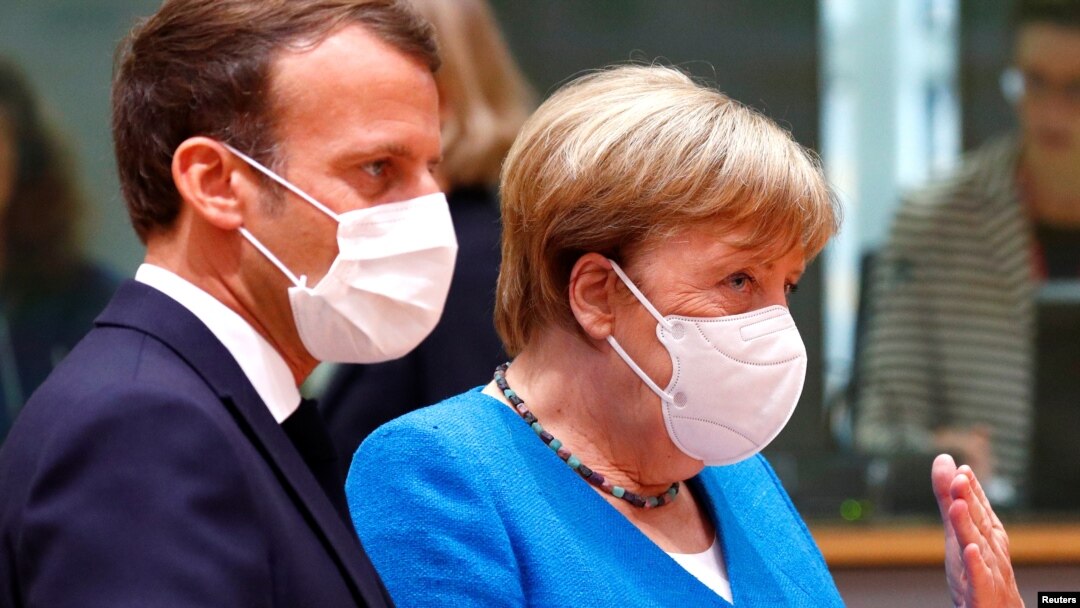 Președintele francez Emmanuel Macron și cancelarul german Angela Merkel