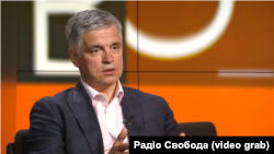 Вадим Пристайко, голова Місії України при НАТО (2017–2019), посол України у Великій Британії (2020–2023), міністр закордонних справ України (2019–2020), в студії Радіо Свобода. Київ, 22 квітня 2026 року