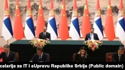 Potpisivanje memoranduma o saradnji Kine i Srbije u oblasti vještačke inteligencije, Peking, 25. maj 2026.
