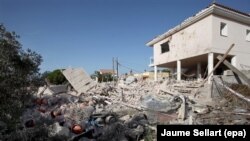 Руіны дому ў Альканары, дзе было знойдзена выбуховае рэчыва