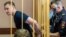 Maksim Yablokov (left) is shown at a court hearing in Yaroslavl on July 25, 2018.