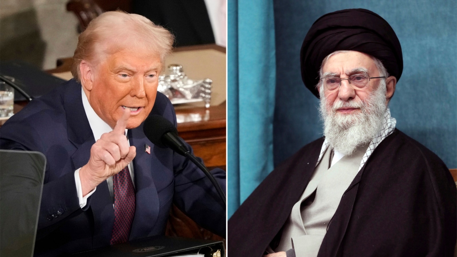 US President Donald Trump (left) and Iranian Supreme Leader Ayatollah Ali Khamenei (file photo)
