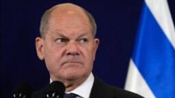Канцлер Німеччини Олаф Шольц під час пресконференції з прем’єр-міністром Ізраїлю Біньяміном Нетаньягу, 17 жовтня 2023 року