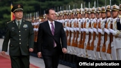 China - Chinese Defense Minister Chang Wanquan and his Armenian counterpart Vigen Sargsian inspect an honor guard at a welcoming ceremony in Beijing, 4Sep2017.