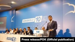 U svom prvom govoru kao lider DPK, Krasnići je rekao da će pratiti put koji su utrli bivši predsednici te stranke Hašim Tači (Hashim Thaci) i Kadri (Veseli) Veselji 