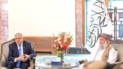 د پاکستان د بهرنیو چارو وزیر او مرستیال صدراعظم اسحق دار طالبانو له رییس الوزرا ملا محمد حسن اخوند سره وکتل.
