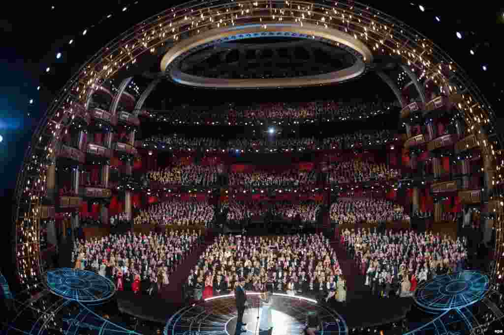 The awards were presented with the usual Hollywood glitz at the 3,300-seat Dolby Theatre.