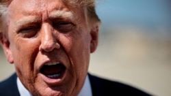 US President Donald Trump speaks to the media at Joint Base Andrews, Maryland, on September 9, 2026.