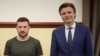 Ukrainian President Volodymyr Zelenskiy (left) and Dutch Defense Minister Ruben Brekelmans meet in Odesa in July.