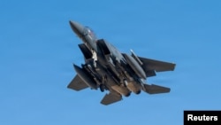 US officials have said the downed jet was a US F-15E (file photo)