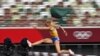 Украинка Виктория Ткачук в забеге на 400 метров с барьерами среди женщин. Токио, Олимпийский стадион, 31 июля 2021 года