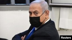 نتانیاهو در دادگاه در سال ۲۰۲۱