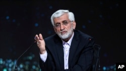 Candidatul prezidențial pentru alegerile din 28 iunie, Saeed Jalili, fost negociator nuclear de top al Iranului.