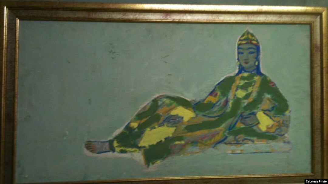 "Uyghur Girl" by Uzbek artist Chingiz Akhmarov (1912–1995)