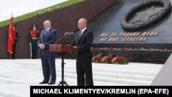 Аляксандар Лукашэнка і Ўладзімір Пуцін пад Ржэвам, 30 чэрвеня 2020