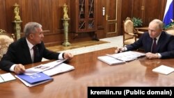 Рустам Минниханов на встрече с Владимиром Путиным. 3 марта 2025 года