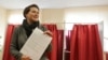 Tatsyana Karatkevich voting in Minsk on October 11, 2015