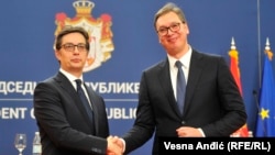 Stevo Pendarovski i Aleksandar Vučić u Beogradu, 22. novembar 2019.