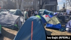 "Studenti koji žele da uče" u Pionirskom parku ispred Predsedništva Srbije, 7. mart 2025.