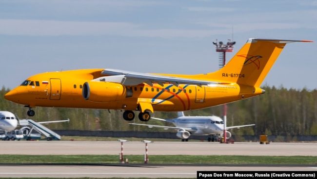 Avionul Antonov - An-148 - al companiei Saratov Airlines, care s-a prăbușit în apropiere de Moscova în februarie 2018.