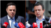 Fotografi e kombinuar e kryeministrit në detyrë të Kosovës, Albin Kurti (djathtas), dhe liderit të partisë opozitare LDK, Lumir Abdixhiku.