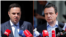 Fotografi e kombinuar e kryeministrit në detyrë të Kosovës, Albin Kurti (djathtas), dhe liderit të partisë opozitare LDK, Lumir Abdixhiku.