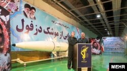 Iran - Iran's IRGC commanders showcased a surface-to-surface missile they said is a new precision weapons, codenamed Dezful. February 7, 2019