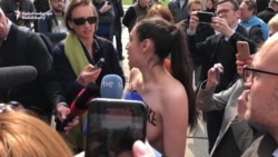 Femen Activist In Topless Protest Against Zelenskiy