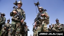 Afghan soldiers in Kabul on July 31.