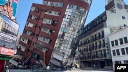 O clădire din orașul Hualien a fost puternic afectată de cutremurul puternic care a afectat țara. 3 aprilie 2024. 