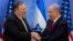U.S. Secretary of State Mike Pompeo (left) shakes hands with Israeli Prime Minister Benjamin Netanyahu during a meeting in Jerusalem in March.