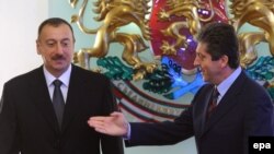 Георгий Парванов (справа) и Ильхам Алиев, София, 13 ноября 2009