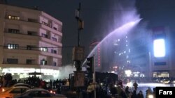 Authorities used water canon in Tehran to disperse demonstrators.