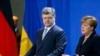 Merkel, Poroshenko Say EU Sanctions Against Russia Should Continue