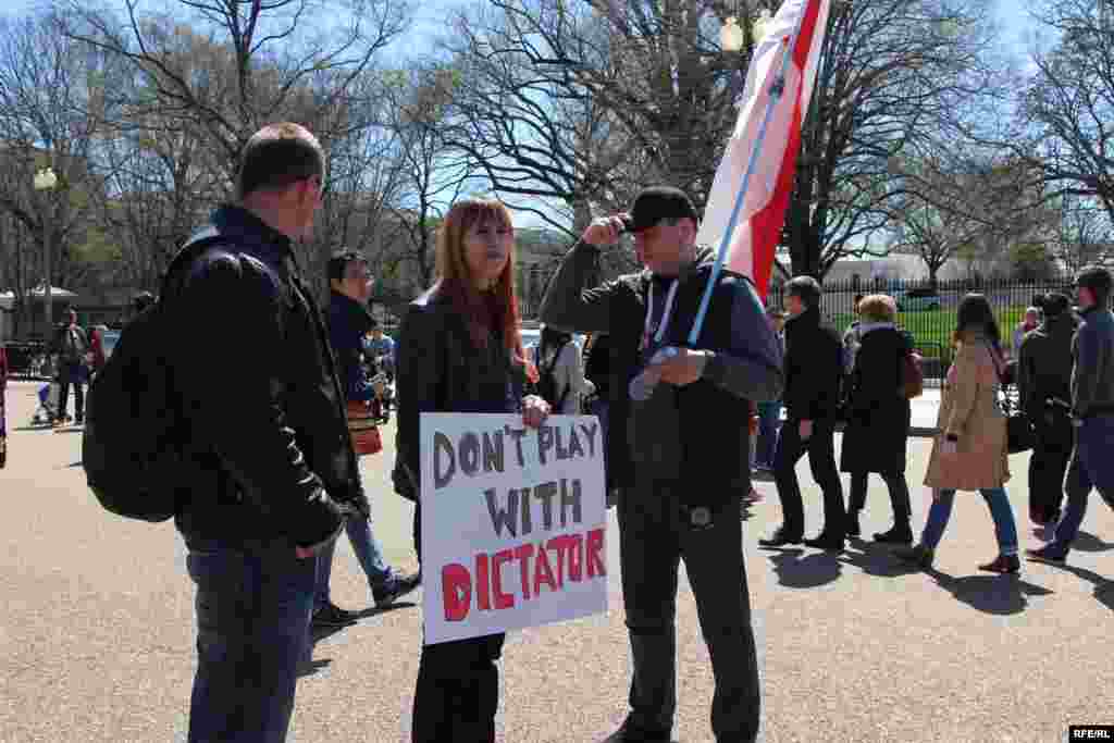 USA - the protest supporting Belarus opposition in Washington DC near the White House