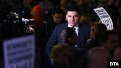 Ивайло Мирчев на протеста в София в четвъртък.