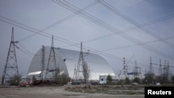 Саркафаг на закрытай Чарнобыльскай АЭС 