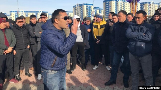 Выступление владельцев машин без казахстанской регистрации в Шымкенте. 31 января 2020 года.