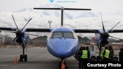 Каракол–Алматы каттамын жүргүзгөн учак. 5-декабрь, 2025-жыл.