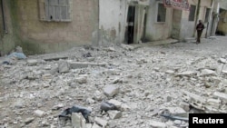 Разрушения в районе Баба-Амр, город Хомс, Сирия