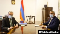 Հայաստանի և Արցախի ԱԳ նախարարների հանդիպումը Երևանում, 25-ը հունիսի, 2020թ.