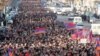 Armenia -- Opposition supporters march through central Yerevan, 01Mar2009