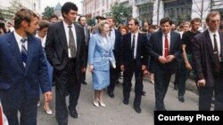 Борис Немцов и Маргарет Тэтчер в Нижнем Новгороде