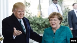 Дональд Трамп и Ангела Меркель 