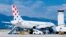 Avion Croatia Airlinesa na aerodromu u Splitu