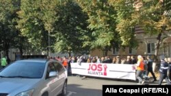 Protestul socialiștilor și al susținătorilor lui Renato Usatîi