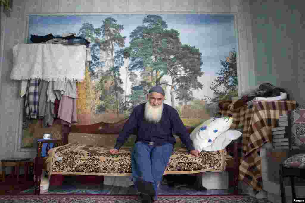 Salafi preacher Abdurakhim Magomedov at his home in the village of Novosasitli. 