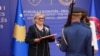 Presidentja e shtatë e Kosovës, Justina Shiroka Pula, gjatë ceremonisë së inaugurimit.