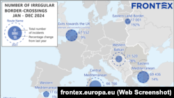 گزارش تازۀ فرانتکس از کاهش شدید مهاجران غیرقانونی به اتحادیه اروپا در سال ۲۰۲۴ خبر می‌دهد